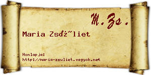 Maria Zsüliet névjegykártya